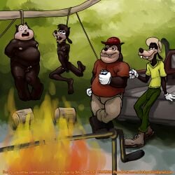 4boys anthro asphyxiation balls clothed clothing death_erection depressing disney erect_penis erection execution father_and_son fire genitals goof_troop goofy goofy_(disney) grimdark group hi_res imminent_death male male_only max_goof nightmare_fuel nude penis pete_(disney) pj_(goof_troop) smudge_proof snuff teenager truck what young