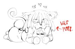 big_butt blowjob caliminasty cat_ears cat_tail dreadlocks fellatio femboy gay love neco-arc oc original_artwork original_character personification sloppy_blowjob thick_ass