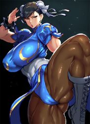 1girls 2023 asian asian_female big_breasts capcom chinese_clothes chun-li female female_focus female_only kisuu large_breasts light-skinned_female light_skin muscular_thighs pantyhose solo solo_female solo_focus street_fighter street_fighter_6 street_fighter_iv street_fighter_v thick_thighs tight_clothing toned toned_body toned_female toned_legs