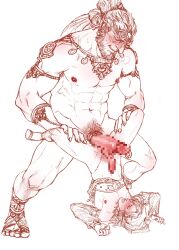 ganondorf gay gerudo heavily_censored lehanan link pubic_hair size_difference skinny the_legend_of_zelda yaoi