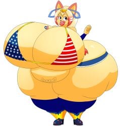 1girls american_flag american_flag_bikini animal_crossing ankha ankha_(animal_crossing) anthro big_ass big_belly big_breasts blonde_hair blue_eyes breasts bubble_butt busty chubby curvy enormous_ass enormous_breasts fat_ass felid feline female giant_ass giant_breasts gigantic_ass gigantic_breasts huge_ass huge_belly huge_breasts hyper_ass hyper_breasts large_ass large_breasts long_hair massive_breasts nintendo red_hair red_lips smile smiling tattoo thick_ass thick_legs thick_thighs tight_shorts user3345 voluptuous white_stripes wide_hips wide_thighs