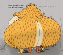 benjamin_clawhauser bullying butt_crush cheetah fat fox furry huge_ass male_only nick_wilde overweight_male size_difference snuggydoug unwilling zootopia