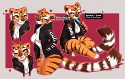 anthro furry jacket kung_fu_panda master_tigress orange_fur popsicle teranen winking_at_viewer