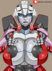 1girls 2d 2d_(artwork) abs arcee arcee_(rotb) autobot big_breasts blue_eyes breasts busty erect_nipples female female_autobots female_only giant_breasts gray_nipples grey_nipples holding_own_breasts huge_breasts humanoid looking_at_viewer nipples patreon_username presenting_breasts robot robot_girl solo solo_female transformers transformers_rise_of_the_beasts ttrop white_body