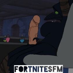 1futa big_breasts big_penis breasts clothed clothing dark_room fortnite fortnitesfm futa_only futanari huge_cock human jacking_off light_skin masturbation mostly_clothed penis plague_doctor scourge_(fortnite) sitting solo source_request