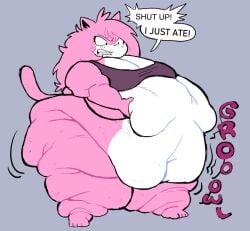 1girls aeris_(vg_cats) anthro aquamix bbw belly_overhang fat feline furry hyper_fat liquidy_fat obese obese_anthro obese_female overweight overweight_anthro overweight_female pink_body pink_fur ssbbw vg_cats weight_gain