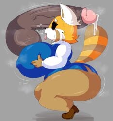 1boy 1girls aggressive_retsuko aggretsuko ass balls big_ass big_balls big_breasts big_penis breasts bubble_butt clothing dork_boi female furry huge_ass huge_breasts huge_cock huge_penis lewd_dorky male male/female open_mouth orange_fur penis retsuko sanrio smooth_fur sweat tail tongue tongue_out white_fur