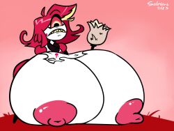 big_ass big_breasts breasts_bigger_than_head breasts_out excessive_size female female_only hazbin_hotel hyper_breasts niffty ripped_clothing sob4art