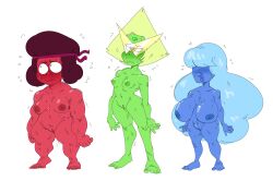 3girls areolae barefoot big_breasts blue_body blush blush_lines breasts cartoon_network completely_nude completely_nude_female embarrassed embarrassed_nude_female enf female female_only full_body gem_(species) green_skin mhdrawin multiple_girls naked naked_female nipples nude nude_female peridot_(steven_universe) pussy red_body ruby_(steven_universe) sapphire_(steven_universe) shortstack small_breasts steven_universe