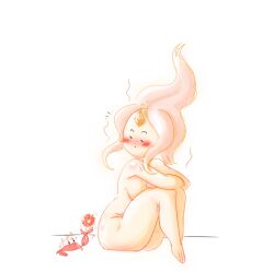 1girls adventure_time barefoot blush blush_lines completely_nude completely_nude_female crab cute female female_only flame_princess flower full_body holding_flower long_hair mhdrawin naked naked_female nude nude_female orange_body orange_hair sitting solo solo_female wholesome