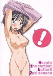 ! aizawa_sakuya blush embarrassed gray_hair hayate_no_gotoku! nipples nude photoshop uncensored undressing vagina