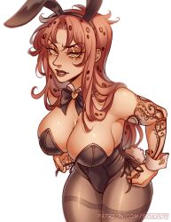 1girls bunnysuit diavolo female female_only fully_clothed genderswap_(mtf) jojo's_bizarre_adventure rule_63 snerufu solo vento_aureo