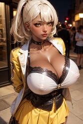 1girls ai_generated curvaceous curvy_body curvy_female curvy_figure erect_nipples gyaru highres huge_breasts nipple_bulge showmeai solo_female solo_focus stable_diffusion voluptuous_female