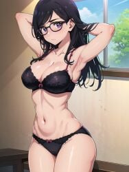 ai_generated black_hair female_focus female_only huge_breasts long_hair minakata_hizuru shounen_jump solo_focus stable_diffusion summertime_render voluptuous voluptuous_female