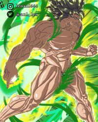 angry angry_expression angry_eyes angry_face bara big_balls big_breasts big_muscles big_penis broly broly_(dragon_ball_super) dragon_ball dragon_ball_super dragon_ball_z fan_art huge_ass huge_balls huge_butt huge_testicles huge_thighs male male_only muscles naked naked_male nude nude_male solo super_saiyan