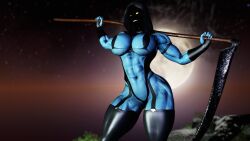 1girls 3d athletic athletic_female big_breasts blue-skinned_female blue_body blue_skin bottom_heavy breasts busty curvaceous curvy curvy_figure death_(personification) digital_media_(artwork) eyebrows eyelashes eyes female female_focus female_only fit fit_female grim_reaper grim_reapress grimmy_(sevenarts) hair hips hourglass_figure huge_breasts large_breasts legs lips mature mature_female muscle muscles muscular muscular_female original original_character round_ass round_breasts round_butt sevenarts thesevenartsx thick thick_legs thick_thighs thighs toned toned_body toned_female top_heavy upper_body voluptuous waist wide_hips