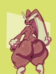 1girls ass eldiipiid female female_only huge_ass lopunny nintendo pokemon pokemon_(species) solo thick_thighs tongue_out video_games wide_hips