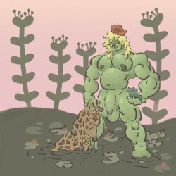 balls bara big_balls big_penis flaccid frog green_skin male male_only milosoba1 muscles muscular nude penis solo solo_male