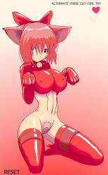 catgirl clothed looking_at_viewer naked nude oc original_character pad stockings tagme