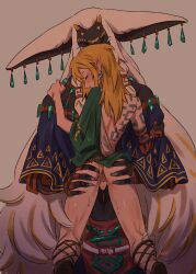 2boys anus archaic_set_(zelda) ass ass_grab blonde_hair blush earrings femboy furry furry_male furry_with_non-furry grey_hair interspecies jewelry kokekokeimo link link_(tears_of_the_kingdom) multiple_boys multiple_earrings multiple_rings pointy_ears rauru_(tears_of_the_kingdom) ring straddling tears_of_the_kingdom testicles the_legend_of_zelda the_legend_of_zelda:_tears_of_the_kingdom upright_straddle very_long_ears yaoi zonai