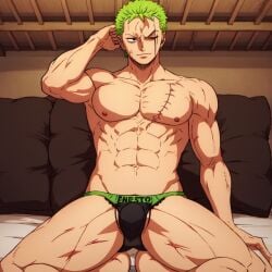 ai_generated gay gojo_senpai male male_only muscle muscles muscular muscular_male one_piece roronoa_zoro yaoi