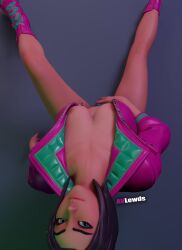 3d avlewds breasts breasts_out fortnite jacket jacket_only jacket_open nude nude_female painted_nails rox_(fortnite) shoes top_view