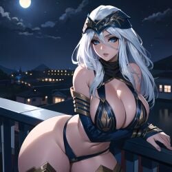 ai_generated ashe_(league_of_legends) big_breasts cixf huge_breasts league_of_legends riot_games thick_thighs