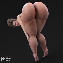 areolae ass bending_over big_ass big_butt butt_focus daz3d daz_3d daz_studio female legs looking_at_viewer lowhangingfruit3d_(artist) mature mature_female nervous_smile older_female pinup slightly_chubby stretch_marks thick_thighs ugly ugly_bitch ugly_woman wide_hips