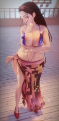 1girls 3d 3d_(artwork) aequd ass ass_focus big_ass big_breasts big_butt bikini bikini_top black_hair blender blender_(software) blender_cycles blue_eyes bottomless breasts curvaceous curvy curvy_body curvy_female curvy_figure female female_focus female_only long_hair microbikini nico_robin one_piece post-timeskip sitting solo solo_female solo_focus sunglasses sunglasses_on_head wide_hips