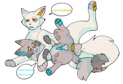 age_difference anal_sex ashfur_(warriors) blue_penis derpppawz_(artist) father_and_son feline feline_penis incest male/male no_background orange_penis text two_tone_body warriors_(cats) whitestorm_(warriors) yaoi