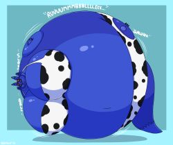 big_breasts blueberry_inflation breasts female hastagaspacho inflation renamon spherical_inflation sunken_head sunken_limbs