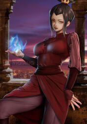 alternate_version_available avatar_the_last_airbender azula crown_braid female female_only high_resolution highres looking_at_viewer princess solo yellow_eyes yiqiang