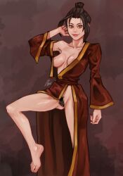 artist_signature asmo avatar_the_last_airbender azula breasts_out_of_clothes nightgown princess pubes pubic_hair pussy robe royalty topless vagina