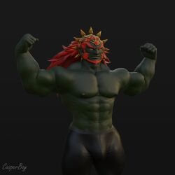 3d bulge flaccid ganondorf ganondorf_(hyrule_warriors) gay genitals green_skin hyrule_warriors male_only solo solo_male underwear