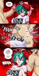 big_penis blowjob comic cum_in_mouth demon_girl linkerlewds text