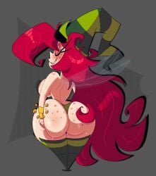 1girls ass betilla_(rayman) big_ass breasts bubble_butt clothing dat_ass fat_ass female female_only freckles gheyblin huge_ass large_ass nymph_(rayman) rayman_(series) rayman_origins red_hair smile solo sweat thick_ass thick_thighs wide_hips