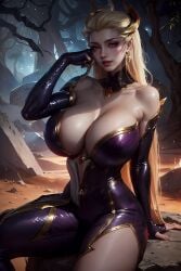 ai_generated curvaceous curvy_body curvy_female curvy_figure evelynn female_focus female_only huge_breasts league_of_legends seductive_look stable_diffusion unartist voluptuous voluptuous_female