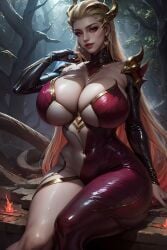 1girls ai_generated blonde_hair curvaceous curvy_body curvy_female curvy_figure evelynn female_focus female_only huge_breasts league_of_legends seductive_look stable_diffusion unartist voluptuous voluptuous_female