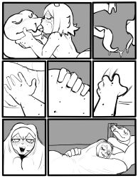 absurd_res anthro ass bedding big_butt blanket blood bodily_fluids buckteeth butt_grab duo embrace female freckles hand_on_butt hands_behind_head hi_res hug humanoid jack_smith kissing lagomorph lake_smith leporid lying male male/female mammal muscular muscular_male nosebleed on_front rabbit rawhell reptile saliva saliva_on_tongue scalie snake teeth wide_hips