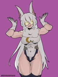 1girls abs android_girl big_breasts breasts briggbragg bunny_ears cosplay crossover_cosplay female female_focus female_only fit fit_female long_hair miruko_(cosplay) my_hero_academia solo thick_thighs toned toned_female very_long_hair virtual_youtuber vshojo white_hair zentreya