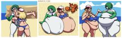 2girls belch belly big_belly burp burping feederism female female_only gaining gardevoir maniacalfork mutual_feederism overweight overweight_female pokemon pokemon_(species) vore