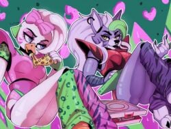 2d 2d_(artwork) 2d_artwork ass breasts five_nights_at_freddy's five_nights_at_freddy's:_security_breach fnaf furtyap glamrock_chica_(fnaf) roxanne_wolf_(fnaf) scottgames seductive steel_wool_studios thick_thighs