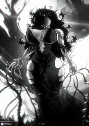 1girls anafabula areolae big_ass big_breasts black_hair bluewolfartista braless cleavage crown curly_hair curvy curvy_figure detailed_background faceless_character faceless_female large_areolae messy_hair mommy mommy_kink nightmare_waifu no_bra puffy_nipples ripped_clothing scp-2747 scp_foundation sharp_fingernails solo tagme thick_thighs thorns tight_clothing white_skin