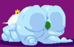 adventure_time animated anus anus_peek ass ass_waves big_ass big_breasts blue_skin blush bouncing_ass breasts chubby_female clenched_teeth fat_ass female huge_ass huge_breasts ice_queen ice_queen_(adventure_time) male nude_female obese_female sex spinneborg vaginal vaginal_penetration vaginal_sex white_hair