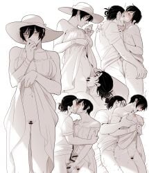 1boy 1girls abs attack_on_titan bar_censor blush breasts censored clothes_lift clothes_pull cosplay cunnilingus dress dress_lift dress_pull eremika eren_jaeger female french_kiss frontal_standing_penetration grabbing grabbing_another's_breast grabbing_from_behind hand_on_another's_penis hanpetos hasshaku-sama hasshaku-sama_(cosplay) hat heavy_breathing highres implied_anal kissing large_breasts lifted_by_self mikasa_ackerman motion_lines navel no_panties oral sex sex_from_behind shingeki_no_kyojin short_hair single_hair_ring standing standing_cunnilingus standing_missionary standing_sex straight sun_hat sundress toned