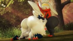 3boys 3d anal anthro ass balls big_ass big_butt bunny bunny_ears cinderace fellatio femboy generation_8_pokemon huge_ass large_ass male male_only nude nude_male penis pokemon raboot red_eyes red_nose scorbunny sex sfm thick_thighs totallyd trio white_body white_fur wide_hips