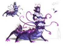 1girls 6_arms 6_legs 8_breasts arms_crossed big_breasts boob_grab breasts centipede concept_art female grabbing_breasts highres long_tongue monster_girl multi_arm multi_breast multi_leg multi_limb multi_taur purple_skin sketch solo solo_female tagme tarakanovich taur tentacle tentacle_monster tongue tongue_out