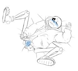 animated_skeleton blue_blush blush bottomless crying embarrassed grabbing_clothing hoodie legs_apart legs_spread nsfwgarbagedump_(artist) one_eye_closed pantsless sans shoes shoes_on shy skeleton slippers socks solo spread_legs tears undertale undertale_(series)