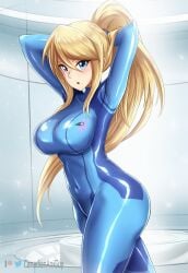 1girls ass big_ass big_breasts big_butt blonde_hair blue_eyes blush canadiananiguy clothing female female_only gym_shorts hourglass_figure huge_butt large_breasts latex latex_clothing latex_legwear latex_suit long_hair looking_at_viewer metroid nintendo samus_aran shiny shiny_clothes shiny_skin skin_tight surprised thick_butt thick_thighs thighs tight_clothing very_long_hair voluptuous wide_hips zero_suit zero_suit_samus