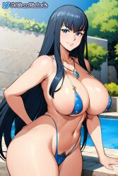 ai_generated big_butt capi_mapache hairy_pussy hentai kill_la_kill kiryuuin_satsuki nsfw pool thick_hips